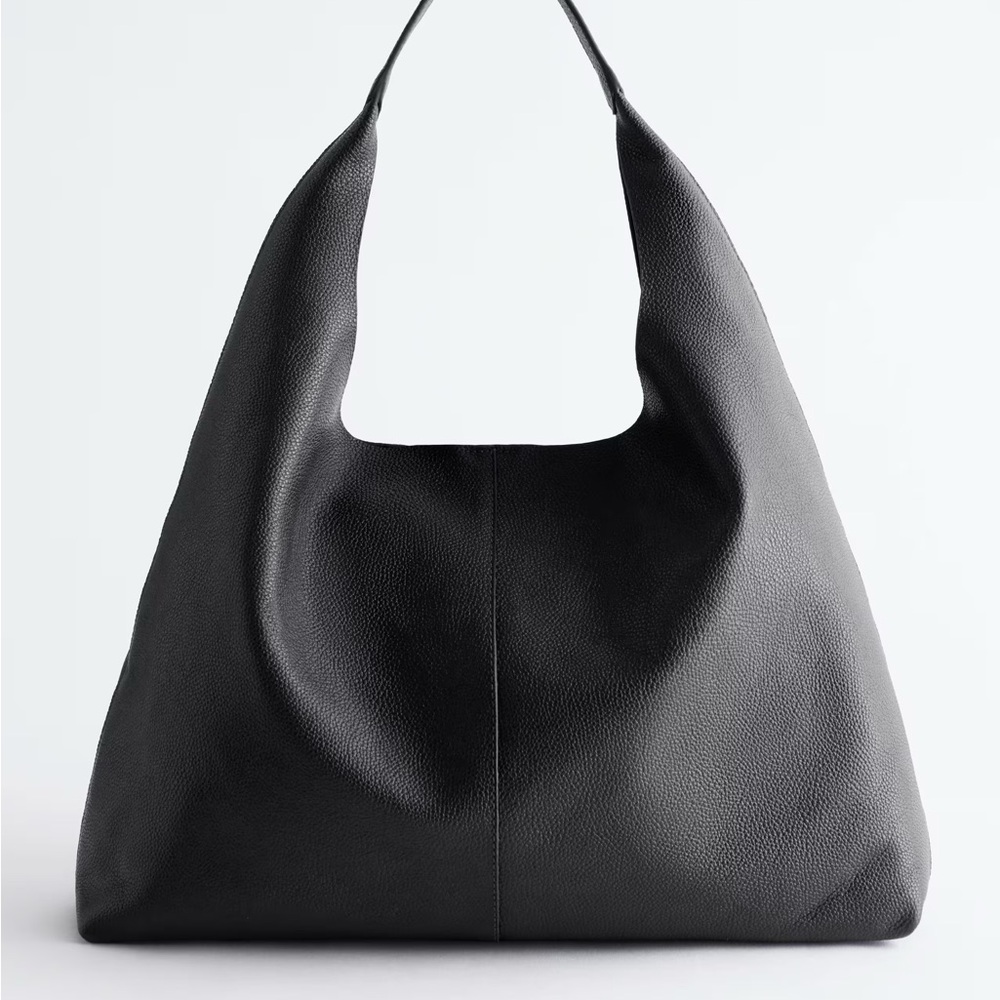 & other stories leather Black Hobo Bag